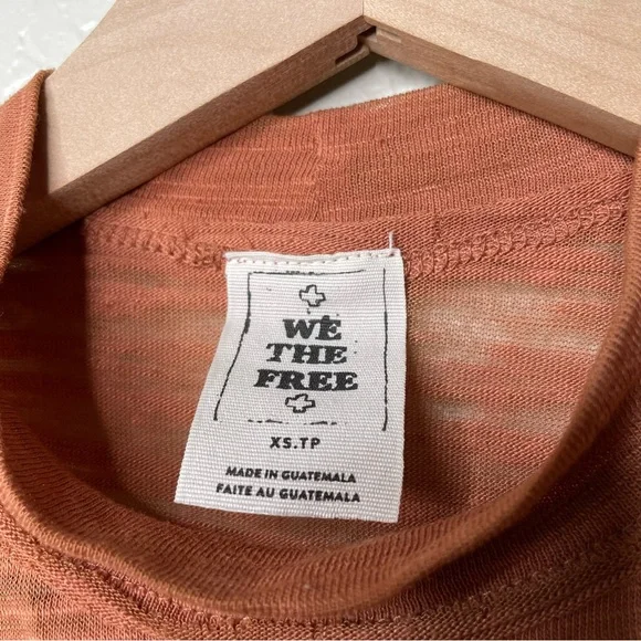 We The Free Mock Neck Sleeveless Tank Top Rust Burnt Orange Boho Free People - Picture 10 of 10